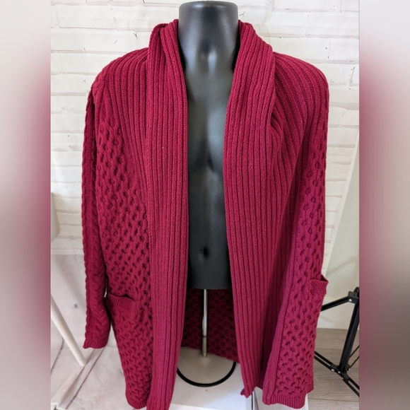 Coofandy Red Knit Cardigan - Picture 1 of 5